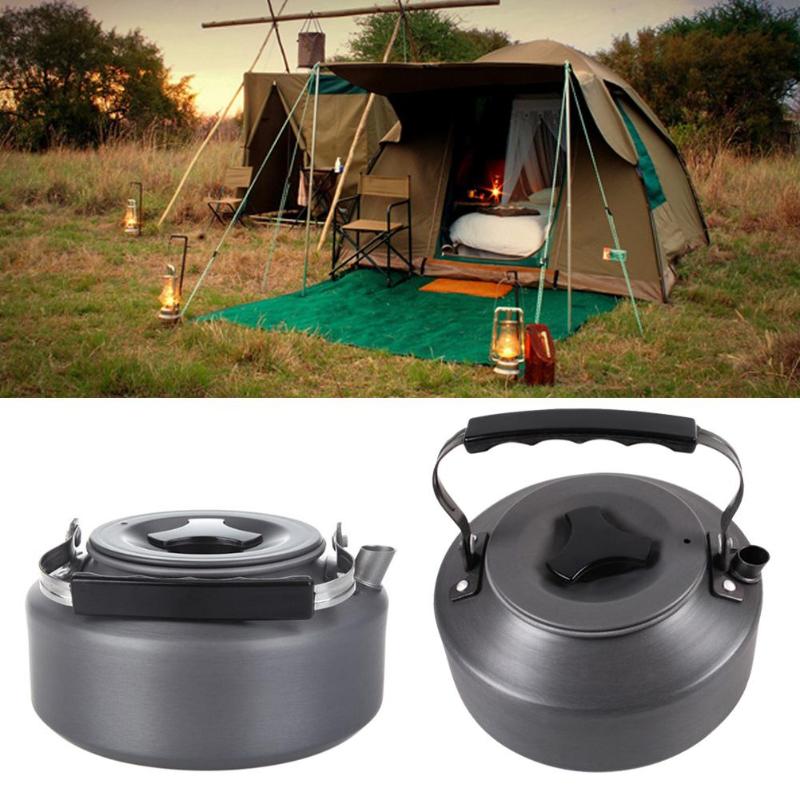 1.1L Outdoor Camping Survival Coffee Pot Water Kettle Teapot Aluminum Teapot Water pot Outdoor Picnic Tool-ebowsos