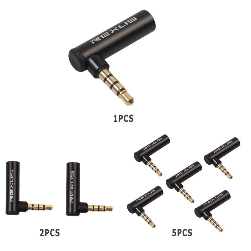 1/2/5 Gold Plated 3.5mm Male to Female 90 Degree Right Angled Adapter Audio Microphone Jack Stereo Plug Connector High Quality - ebowsos