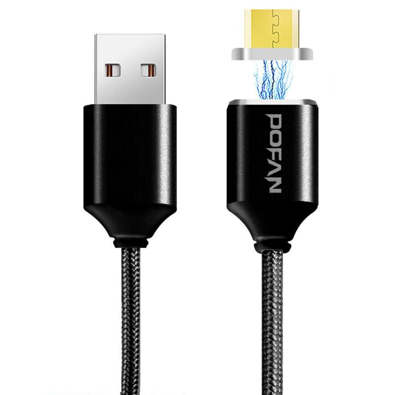 1.2m/3.94ft Magnetic Micro USB Connector Nylon Braided Charging Cable Micro USB Data Sync Transfer Charger Cord Wire Line - ebowsos