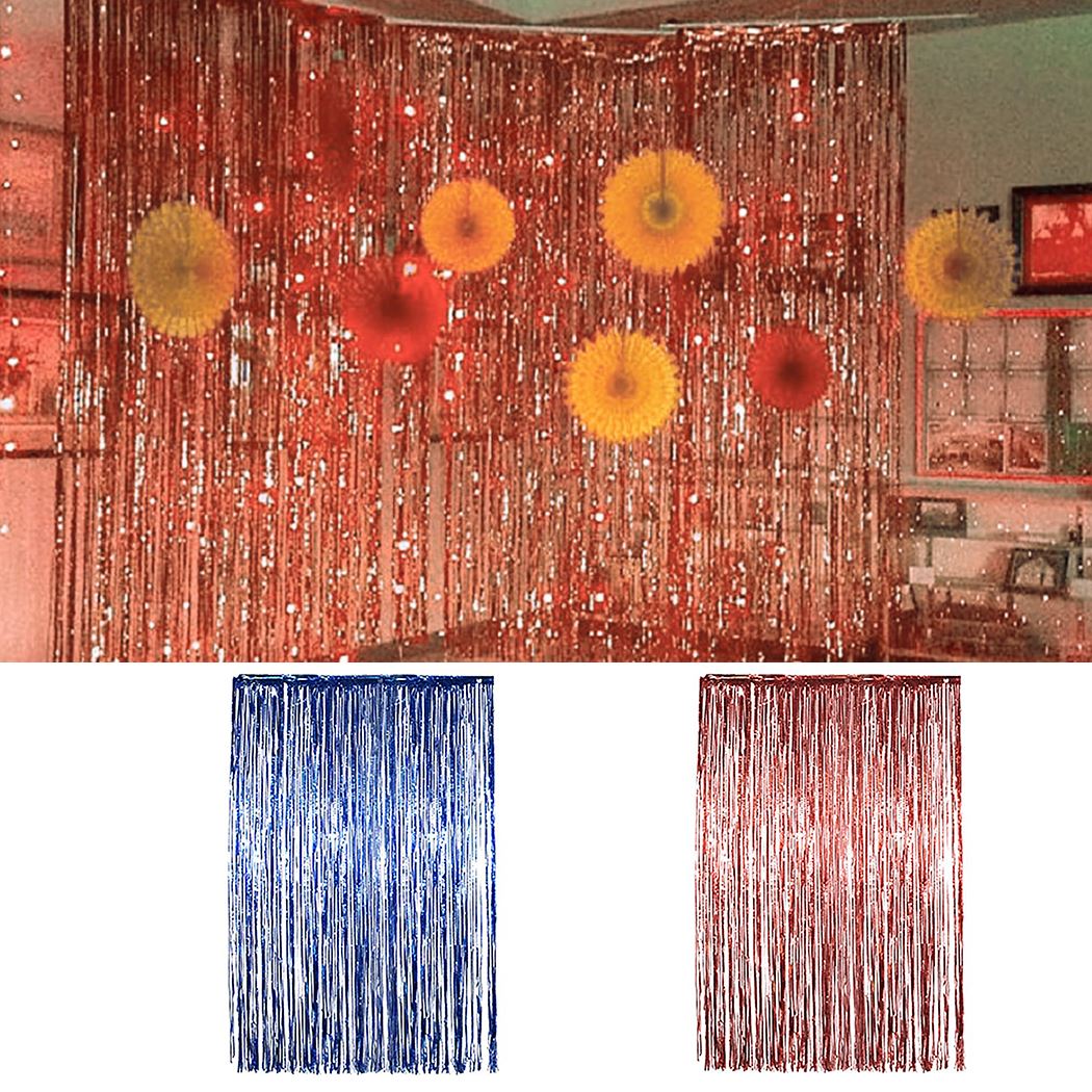 1*2m Rain Silk Curtain Party Decoration Pet Dog Cat Birthday Party Background Fringe Curtain Wall Decoration For Pets' Birthday-ebowsos