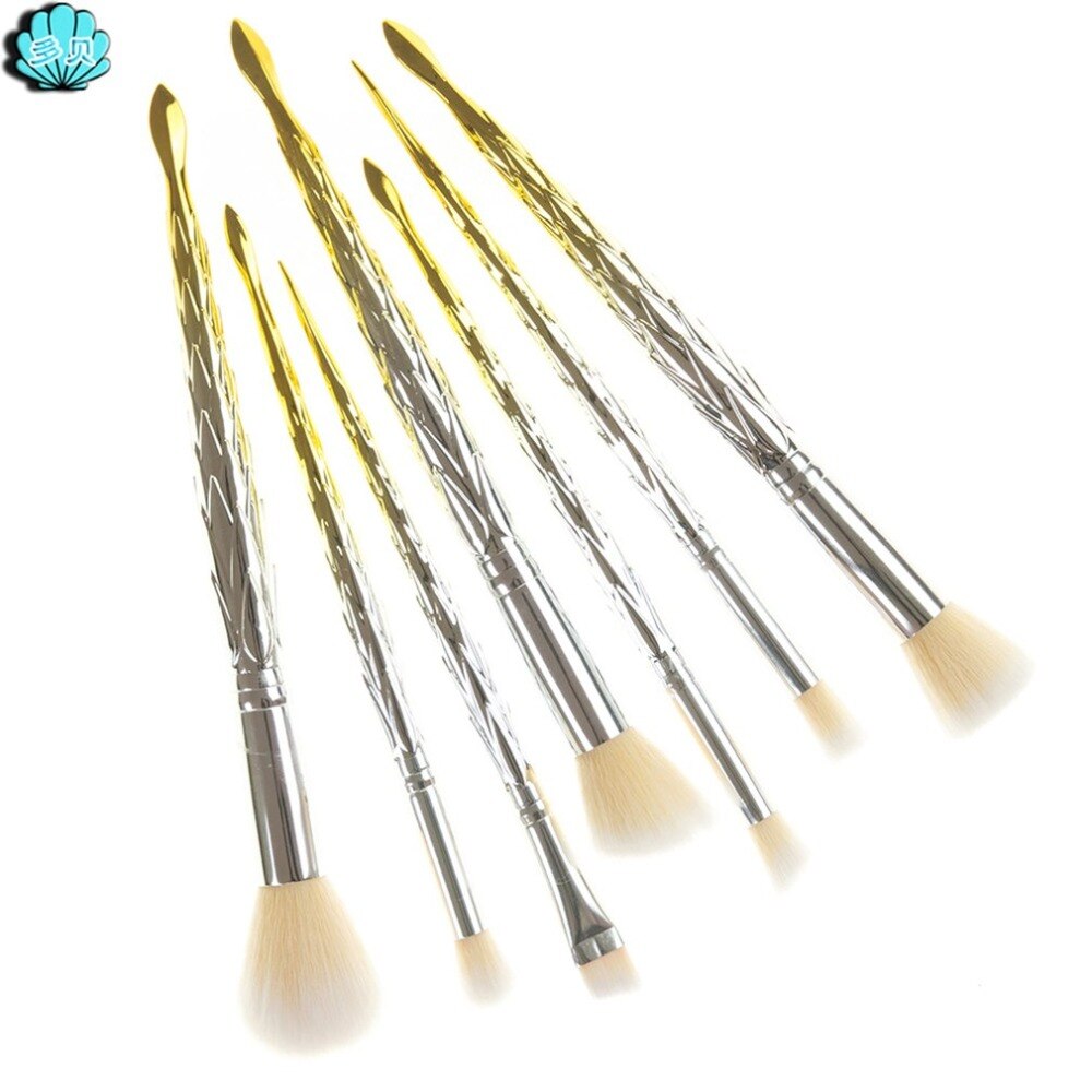 1/7/10Pcs Fashion Mermaid Eyebrow Lip Eyeshadow Foundation Makeup Brushes Set makeup brushes makeup brush set sponge holder - ebowsos