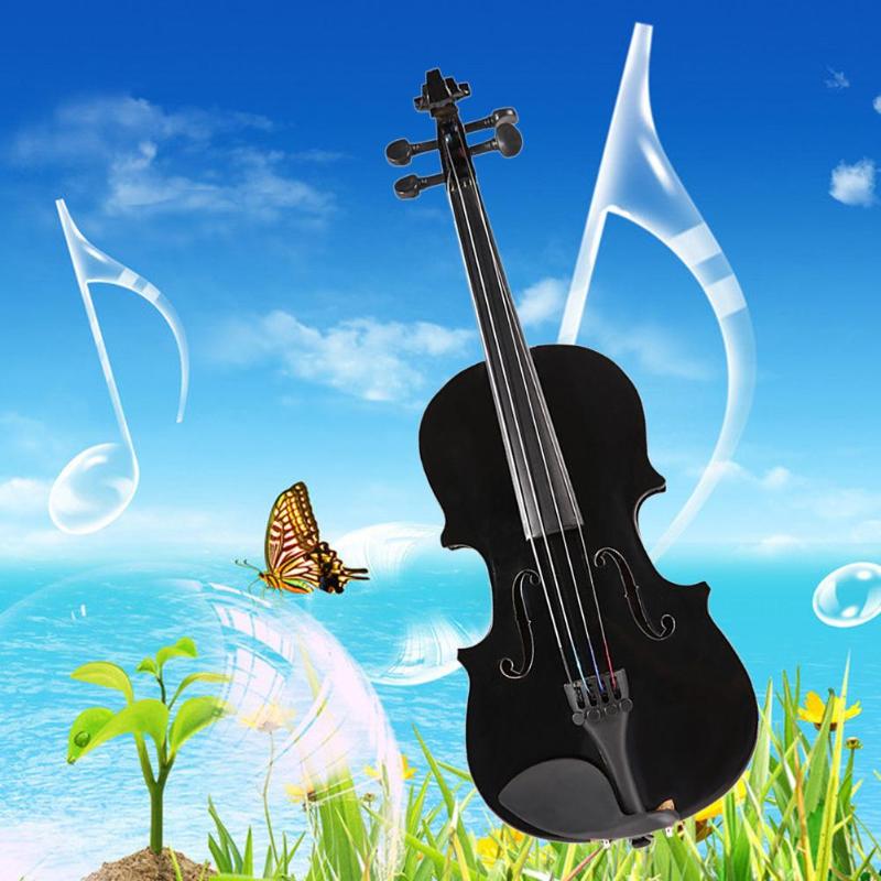 1/8 Kids Children Natural Acoustic Violin Fiddle with Case Bow Rosin Musical Instrument Gifts composite wood Material-ebowsos