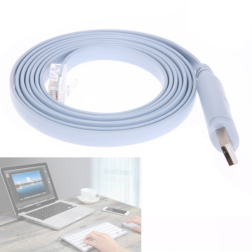 1.8m USB to RJ45 Cable USB2.0 interface to RJ45 crystal head line to Serial/Rs232 Console Rollover Cable for Cisco Route for Mac - ebowsos