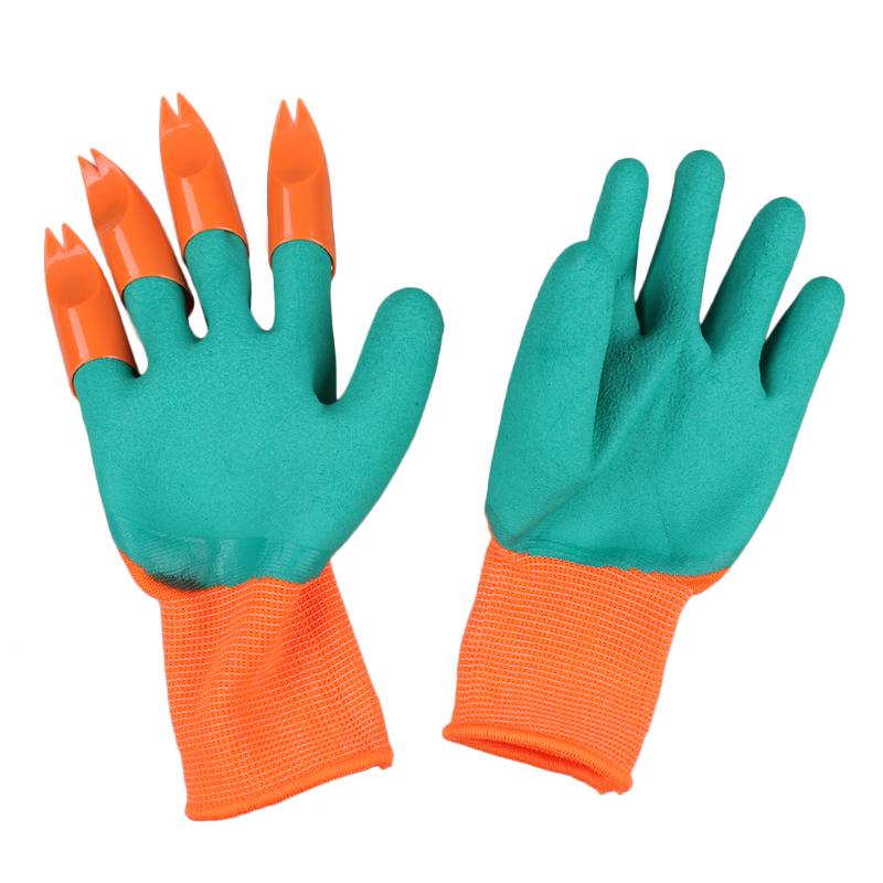 1 Pair Garden Gloves Garden Working Genie Rubber Gloves With 4 ABS Plastic Claws Easy to Dig and Plant For Digging Planting - ebowsos