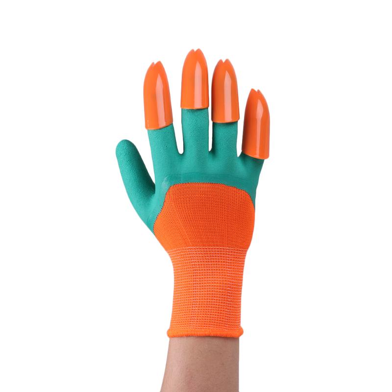 1 Pair Garden Gloves Garden Working Genie Rubber Gloves With 4 ABS Plastic Claws Easy to Dig and Plant For Digging Planting - ebowsos