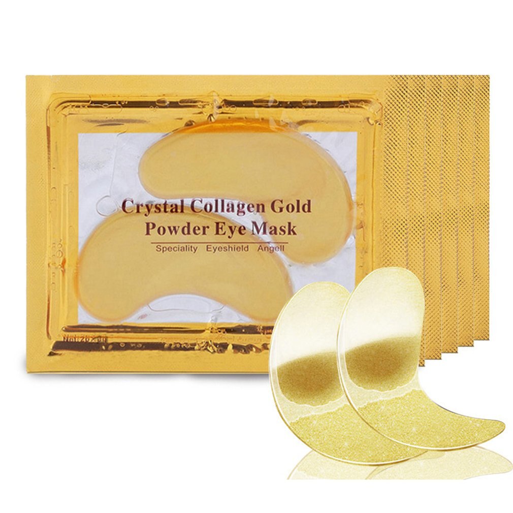 1 Pair Gold Crystal Collagen Eye Mask Eye Patches Eye Mask For Face Care Dark Circles Remove Gel Mask Anti-Wrinkle - ebowsos