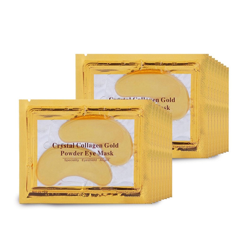 1 Pair Gold Crystal Collagen Eye Mask Eye Patches Eye Mask For Face Care Dark Circles Remove Gel Mask Anti-Wrinkle - ebowsos