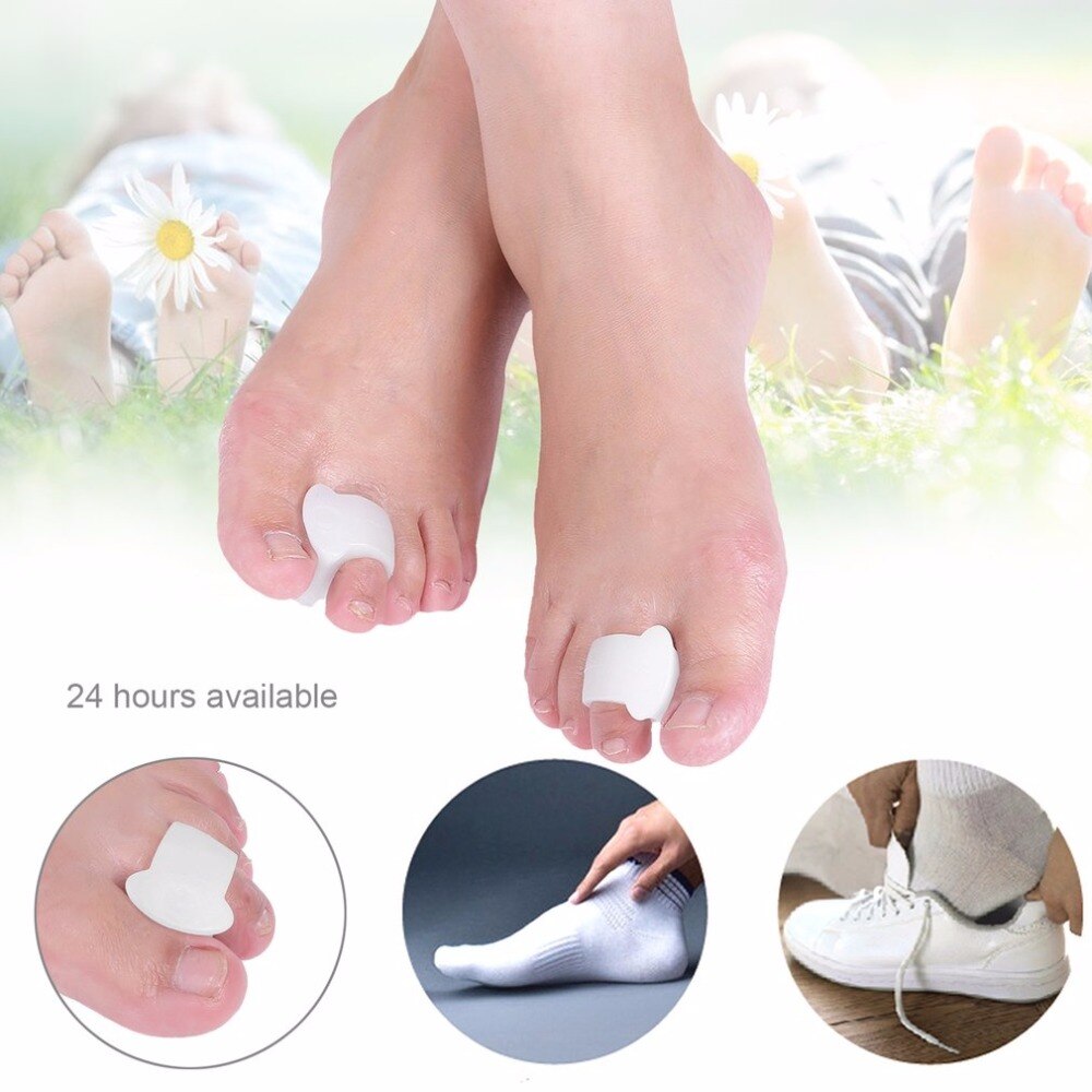 1 Pair Toe Separator Soft Silicon Feet Care Braces Professional Supports Tools Relax Cushion Pain Relief Hallux Valgus Orthosis - ebowsos