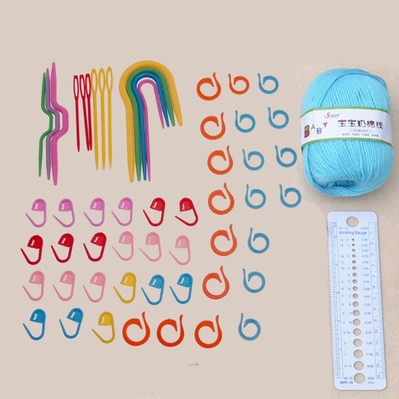 1 Sets ABS Plastic Knit Stitch Knitting Needles Crochet Hook Plastic Markers Needle Clip Craft Knitting Crochet Locking Stitch - ebowsos