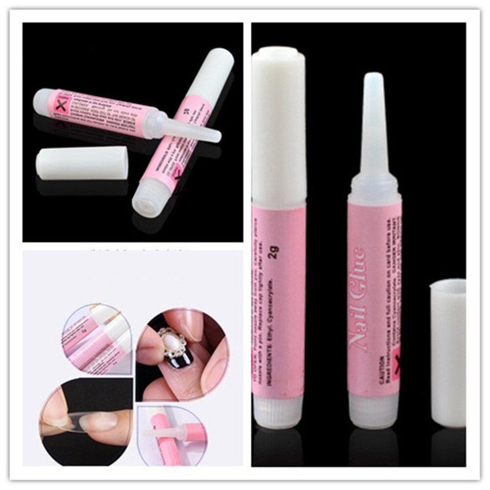 1 pcs Nail Supplies Round Bottle Nail Glue Nail Nail Piece Glue Strong Adhesive Drill Glue Patch Glue - ebowsos