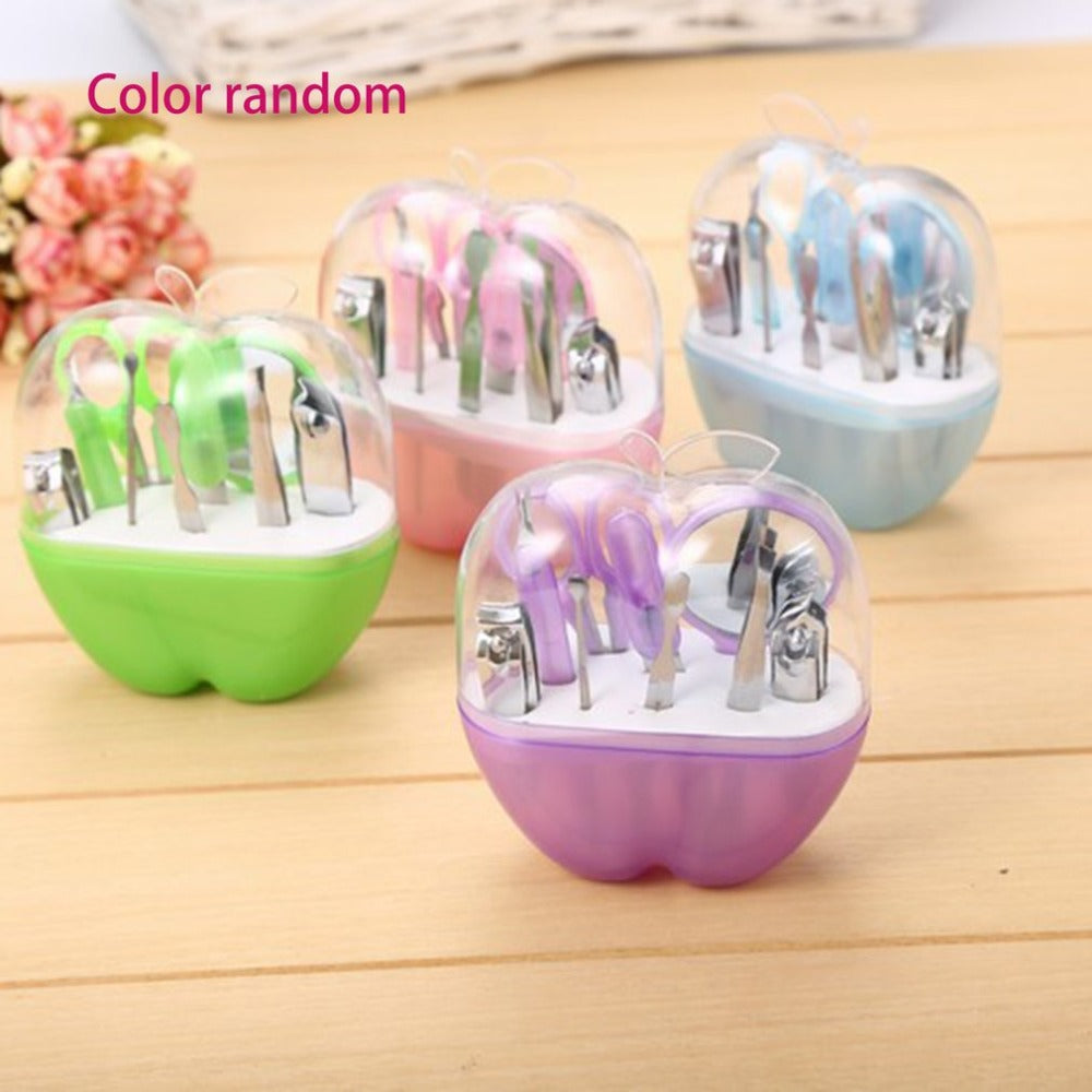 1 set 9 pcs women makeup beauty nails care Transparent Shell Nail Clipper Kit make up tools Random color - ebowsos