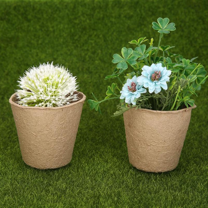 10/20/50/100 pcs Seedling Starter Trays Biodegradable Pots Eco-Friendly Nursery Plates Garden Flowerpots seed flower cups - ebowsos