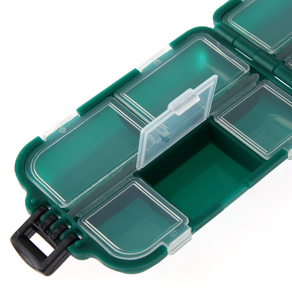 10 Compartments Plastic Box Fishing Tackle Box Small Accessory Box Square Fishhook Box-ebowsos