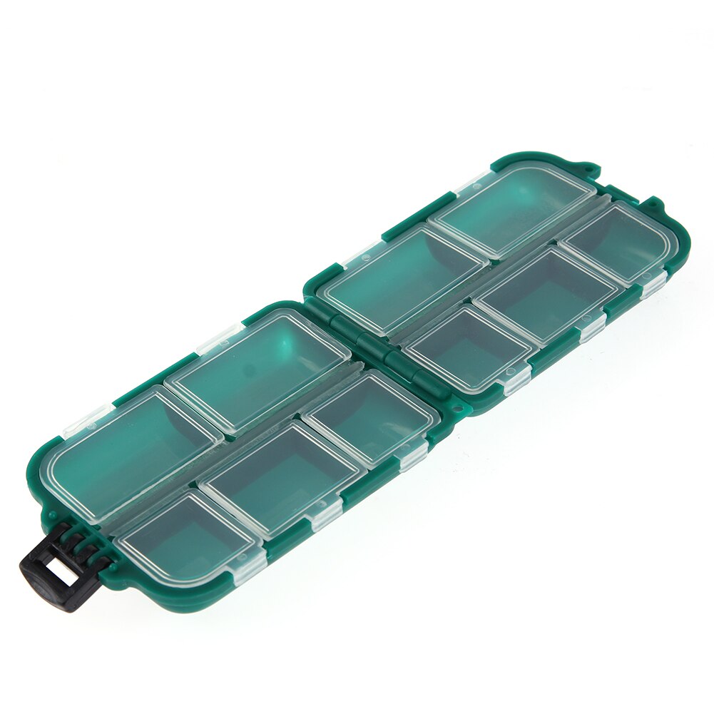 10 Compartments Plastic Box Fishing Tackle Box Small Accessory Box Square Fishhook Box-ebowsos