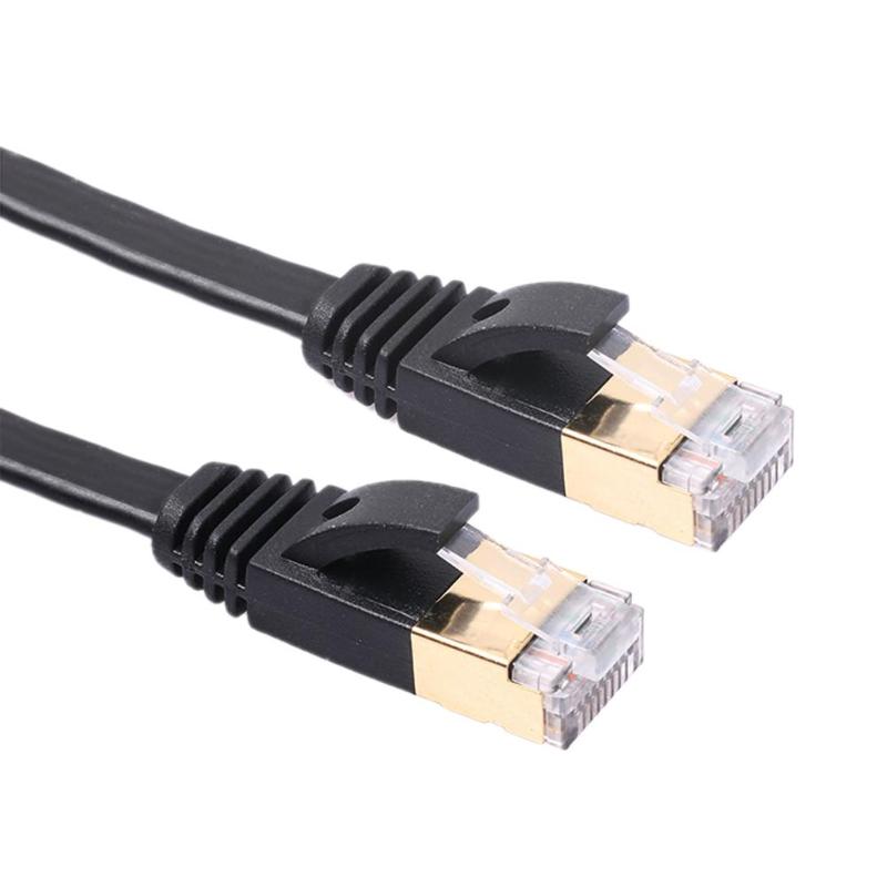 10 Gigabit Home Office Flat Ethernet Cable CAT 7 RJ45 Network Ethernet Patch Cord Lan Cable for Computer Router 1M 1.8M 3M - ebowsos