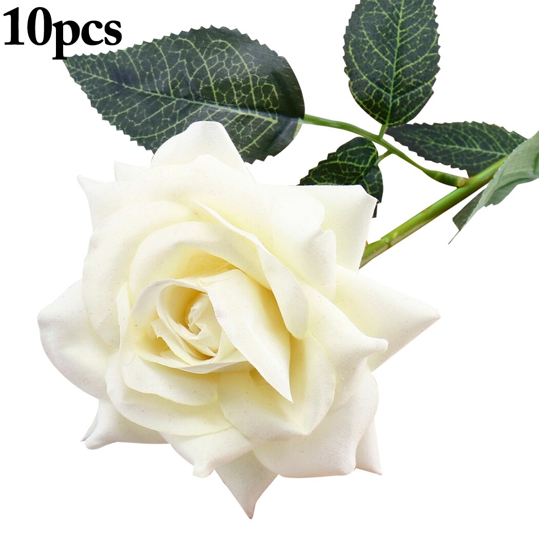 10 Pcs Fake Flower Wedding Bouquet French Valentine'S Day Mother's Day Romantic Rose Artificial Fleece Rose Home Decoration-ebowsos