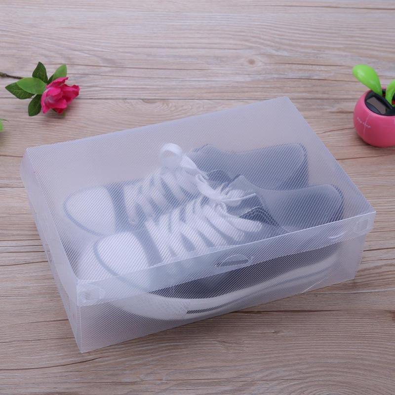 10 Pcs Transparent Foldable Shoes Case Shoes Organizer Holder Makeup Organizer Clear Plastic Shoes Storage Home Useful Tools - ebowsos