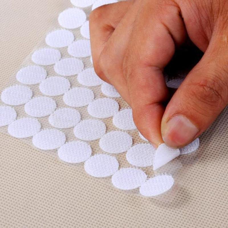 100 Pairs Dots Sticker Hook Loop Double-Sided Self-Adhesive Nylon luggage handbags shoes clothing Tape Snap Button Sewing Tools - ebowsos