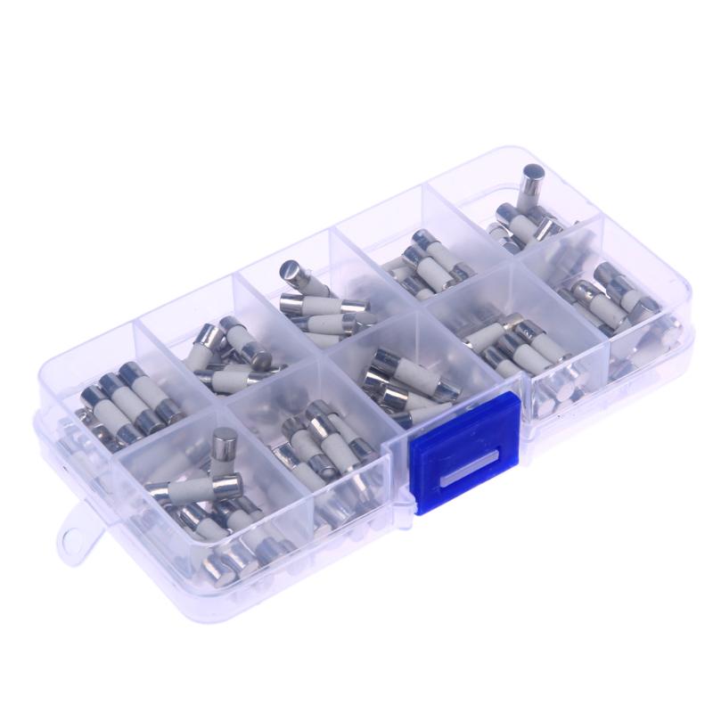 100PCS White Ceramic Car Fuse Box 5 x 20mm Automotive Insurance Tube 0.2A 0.5A 1A 2A 3A 5A 6A 8A 10A 15A Blow Fuses - ebowsos