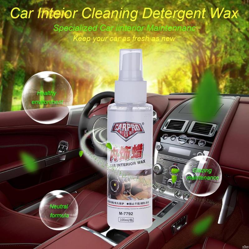 100mL Car Auto Interior Restorer Dashboard Leather Trim Seat Glossing Wax High Quality Car Washing Tools - ebowsos