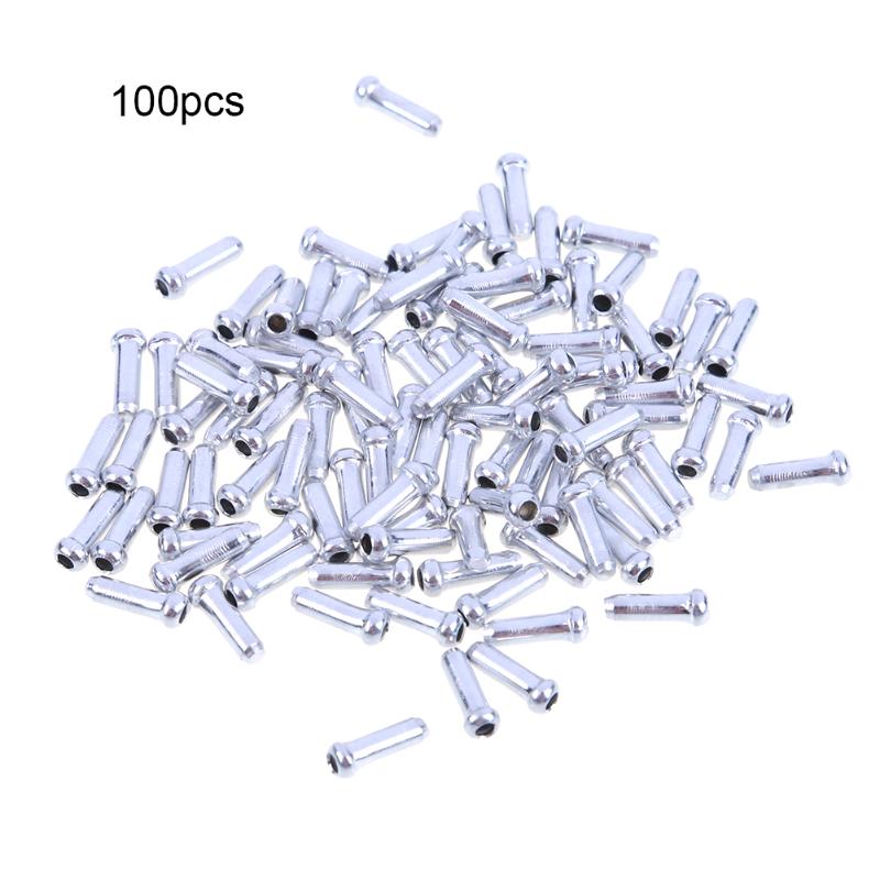 100pcs Bike Brake Shifter crimps bicycles derailleur shift cable end caps aluminum Bicycle CableTips Wire End Cap inner ferrules-ebowsos