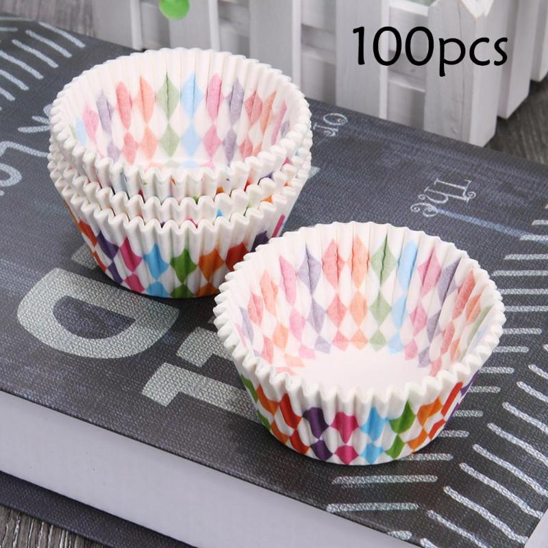 100pcs Cupcake Liner Baking Cups Cupcake Mold Paper Cases Cake Decorating - ebowsos