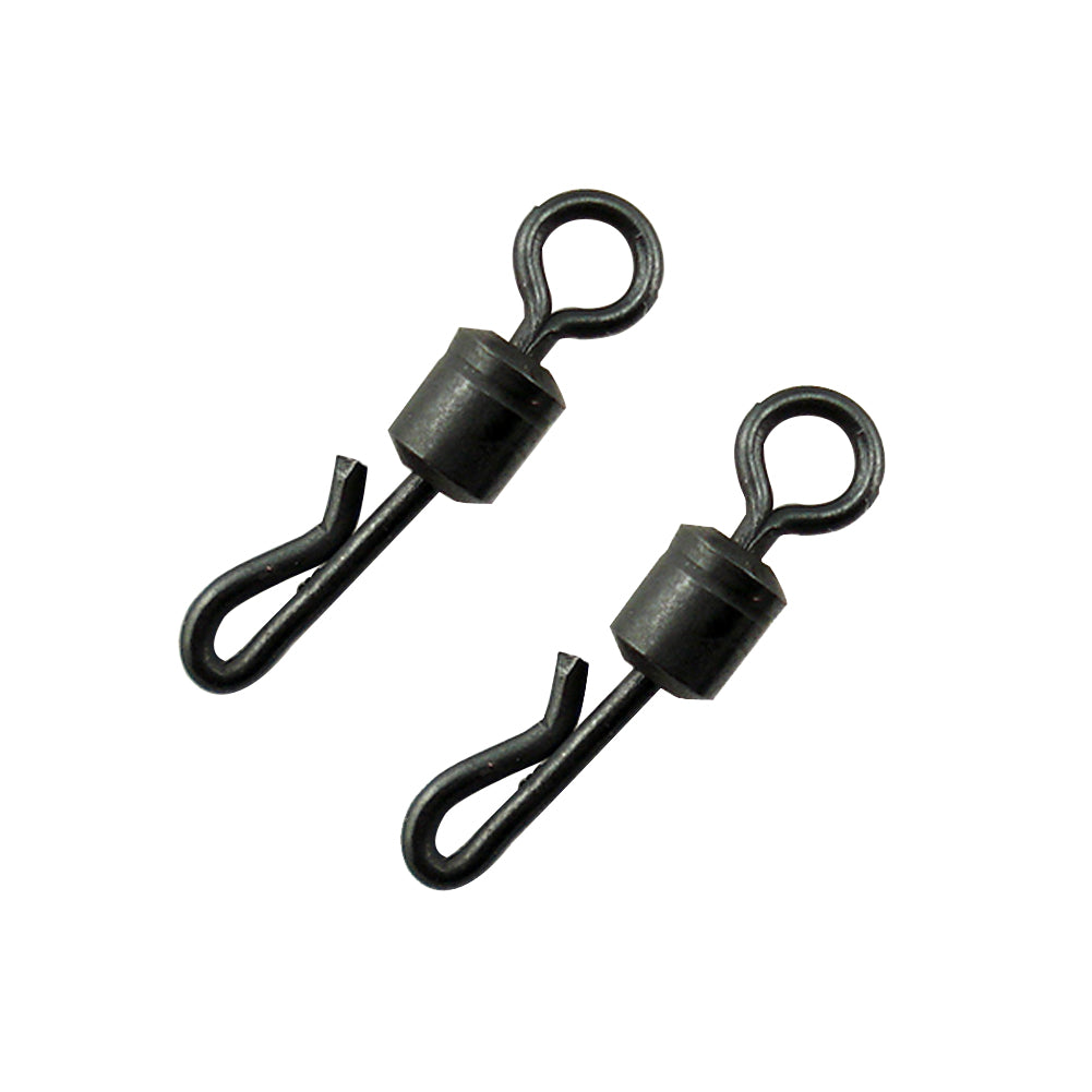 100pcs Large Long Body Q-Shaped Black Quick Change Swivels for Carp Fishing Accessories 4# Fishing Terminal Tackle-ebowsos