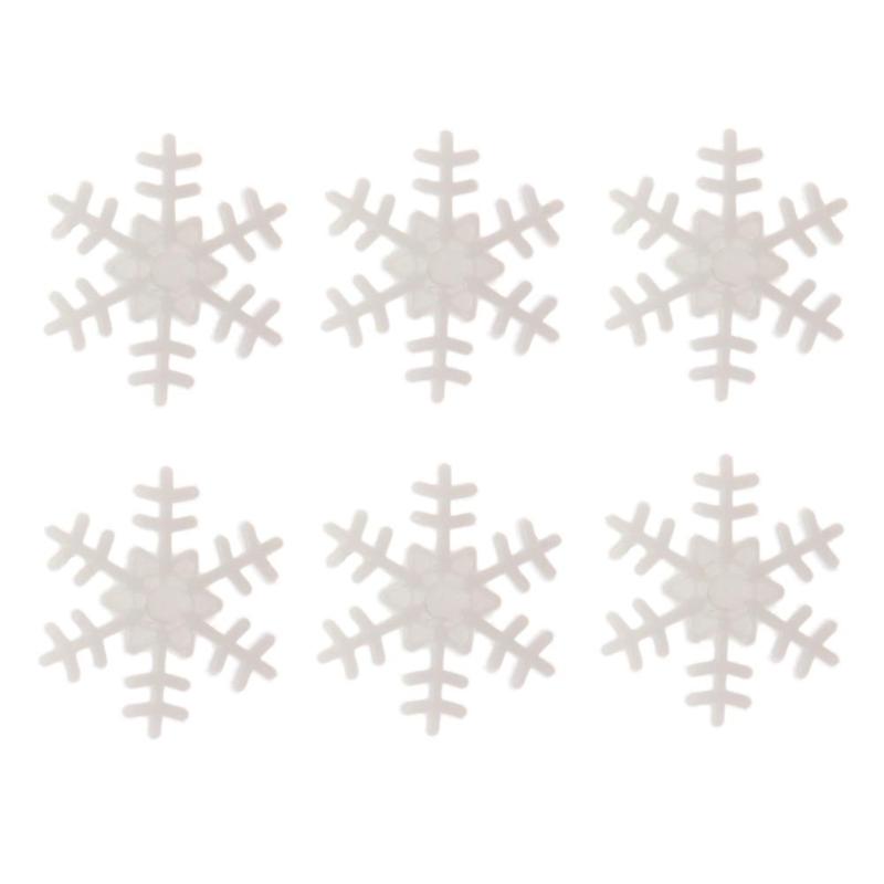 100pcs Plastic Button Snowflake Scrapbooking Pendant Christmas Decor D4 - ebowsos