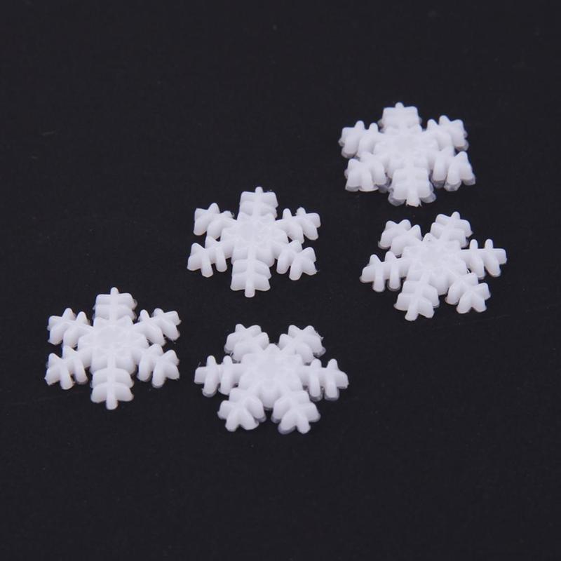 100pcs Plastic Button Snowflake Scrapbooking Pendant Christmas Decor D4 - ebowsos