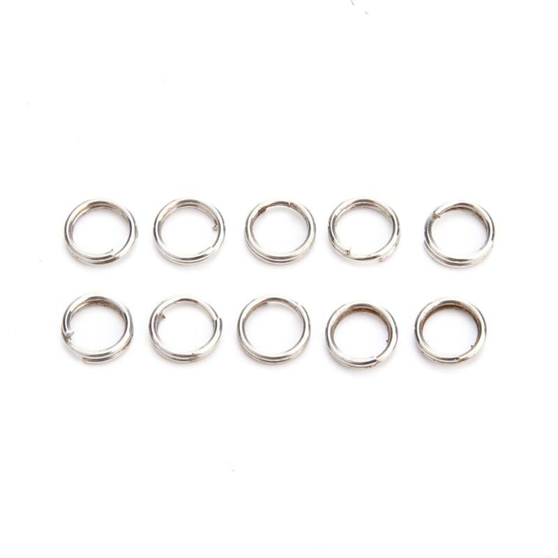 100pcs Stainless Steel Fishing Split Ring Fishing Split Rings Accessories Swivel Lure Connector Tackle Barrel Fishing Accessorie-ebowsos