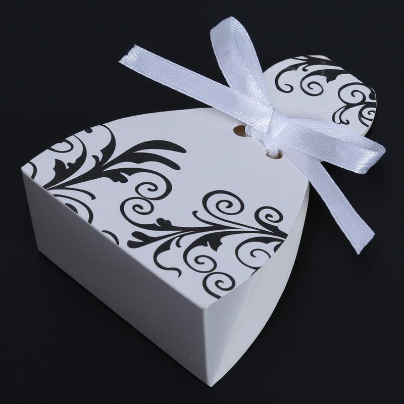 100pcs hi candy box black and white groom bride dress wedding gift box D4 - ebowsos