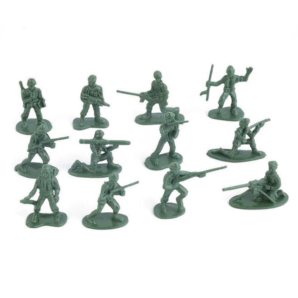 100pcs/set Military Plastic Toy Soldiers Army Men Figures 12 Poses Gift Toy Model Action Figure Toys For Children Boys 2 Colors-ebowsos