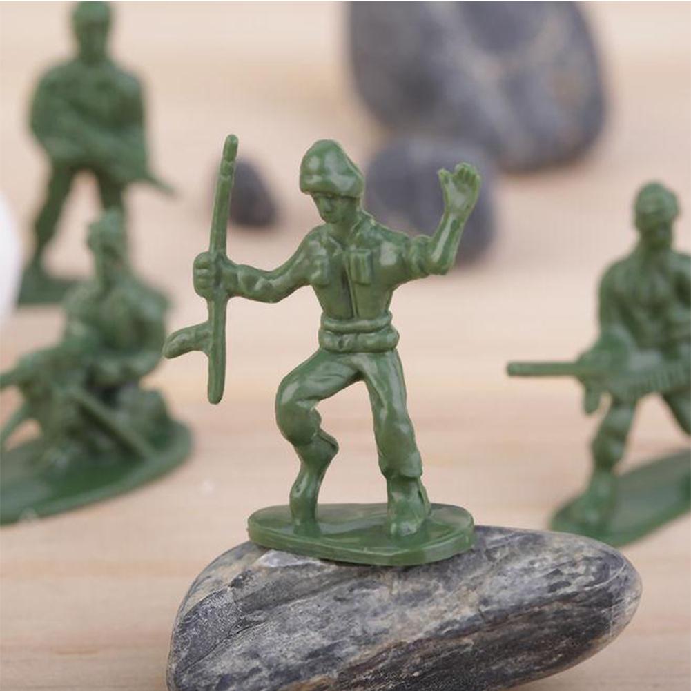 100pcs/set Military Plastic Toy Soldiers Army Men Figures 12 Poses Gift Toy Model Action Figure Toys For Children Boys 2 Colors-ebowsos