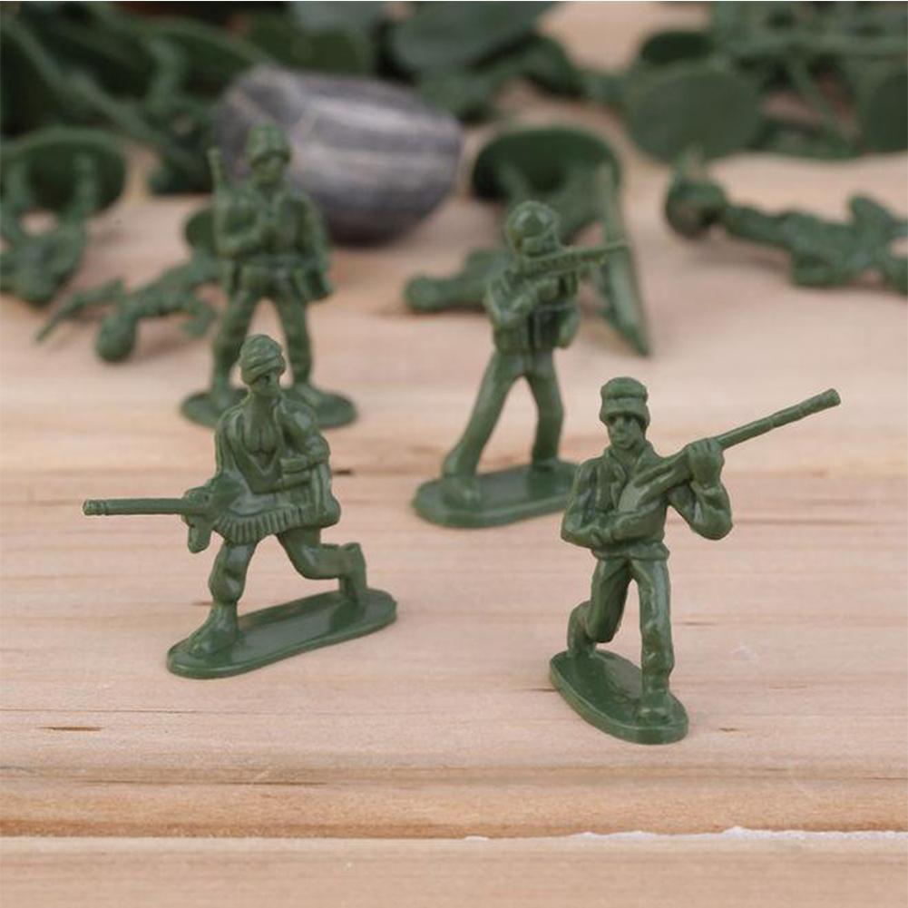 100pcs/set Military Plastic Toy Soldiers Army Men Figures 12 Poses Gift Toy Model Action Figure Toys For Children Boys 2 Colors-ebowsos
