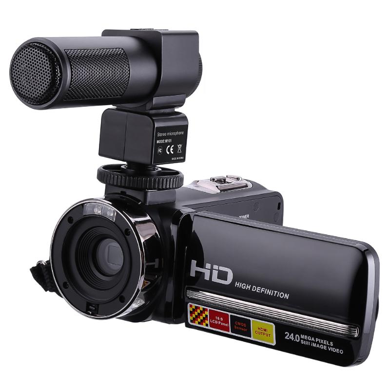 1080P Full HD Camcorder Remote Control Infrared Night Vision Camera 24MP 16X Digital Zoom Video Camera w/ Microphone Touchscreen - ebowsos