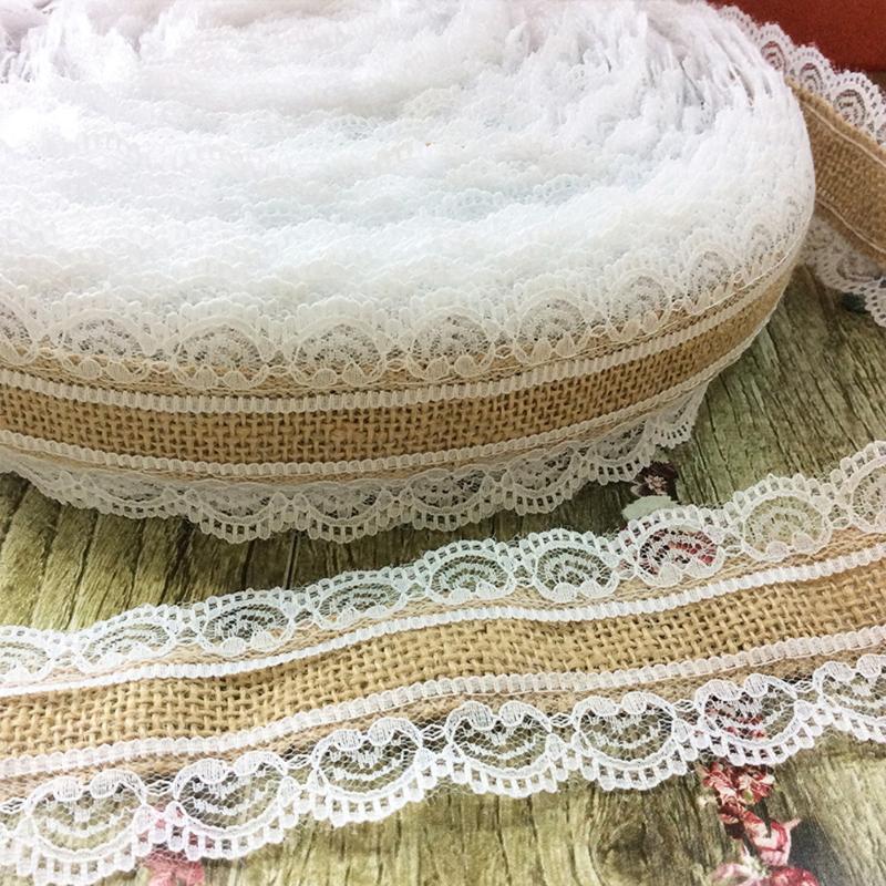 10M DIY Lace Linen Roll Christmas Wedding Craft Decorations Home - ebowsos