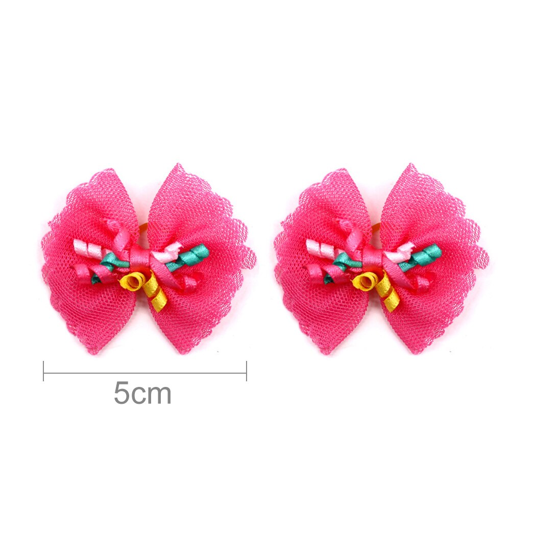 10PCS Pet Hair Bow Lovely Curl Ribbon Pet Hair Tie Pet Supplies For Dogs & Cats Party Dress Up Hair Accessories-ebowsos