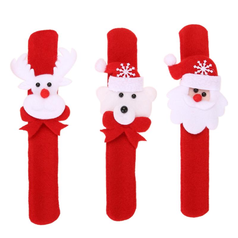 10PCS Santa Claus Slap Circle Bracelet Christmas Party Decoration Xmas Gift New Year Party Toys christmas decorations for home - ebowsos