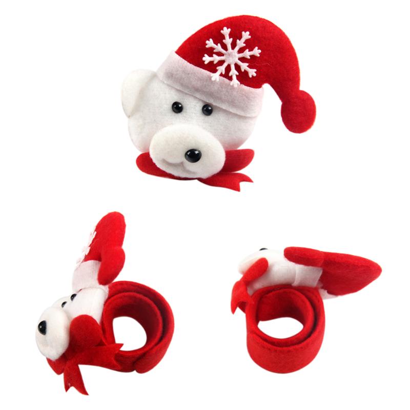 10PCS Santa Claus Slap Circle Bracelet Christmas Party Decoration Xmas Gift New Year Party Toys christmas decorations for home - ebowsos