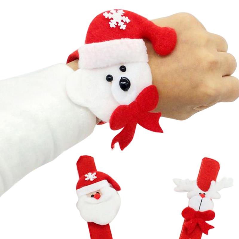 10PCS Santa Claus Slap Circle Bracelet Christmas Party Decoration Xmas Gift New Year Party Toys christmas decorations for home - ebowsos