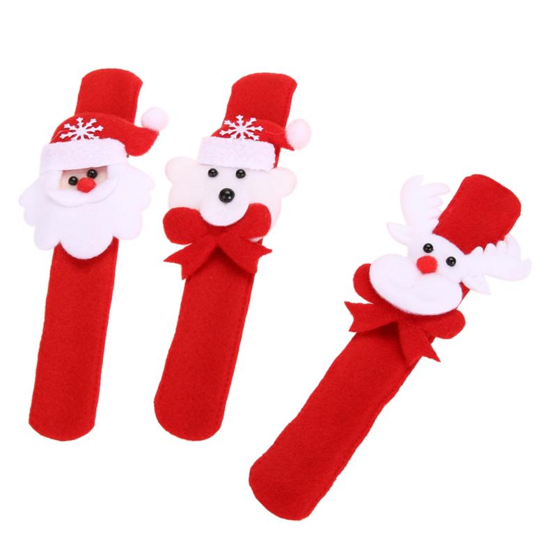 10PCS Santa Claus Slap Circle Bracelet Christmas Party Decoration Xmas Gift New Year Party Toys christmas decorations for home - ebowsos