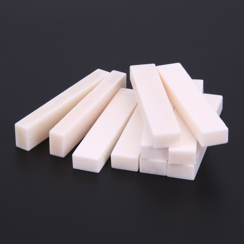 10Pcs Best Guitar Bass Real Blank Bone Nut for LP Folk/Classical Electric Acoustic Guitar Bone Nut Saddle Guitar Accessories-ebowsos