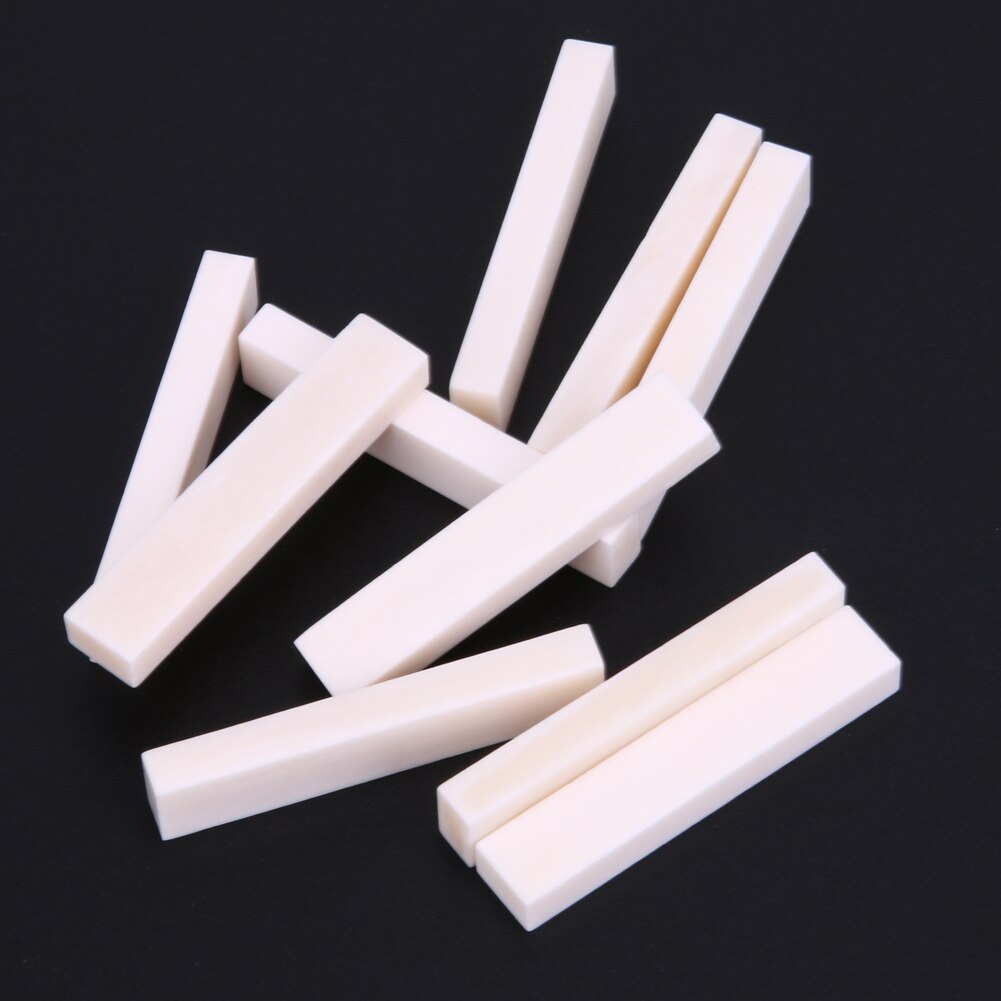 10Pcs Best Guitar Bass Real Blank Bone Nut for LP Folk/Classical Electric Acoustic Guitar Bone Nut Saddle Guitar Accessories-ebowsos