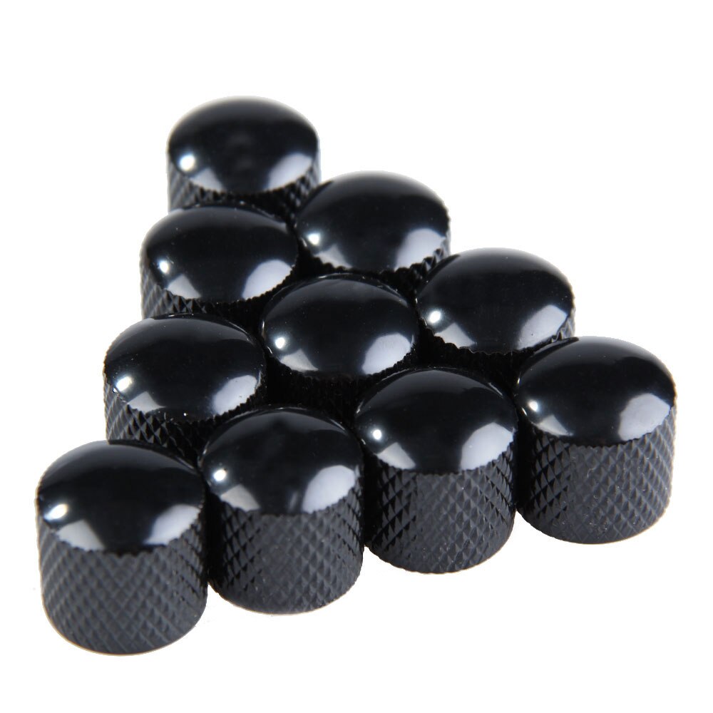 10Pcs Black Cool Metal Materiel Dome Volume Tone Control Knobs for Guitar Cylinder Kmob Metal Knob Guitar Parts-ebowsos