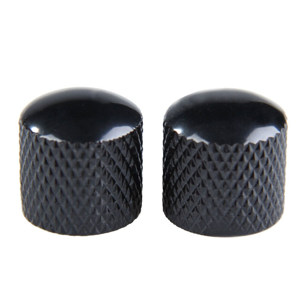 10Pcs Black Cool Metal Materiel Dome Volume Tone Control Knobs for Guitar Cylinder Kmob Metal Knob Guitar Parts-ebowsos