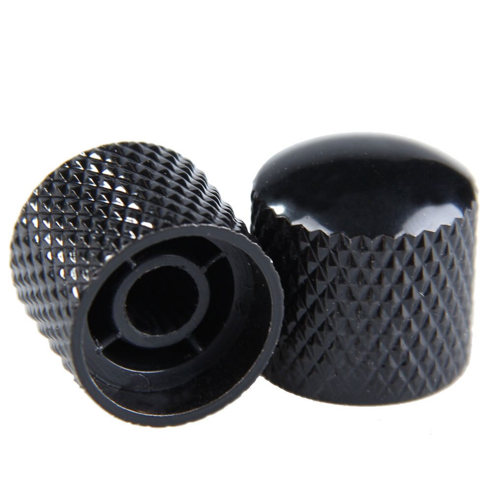 10Pcs Black Cool Metal Materiel Dome Volume Tone Control Knobs for Guitar Cylinder Kmob Metal Knob Guitar Parts-ebowsos