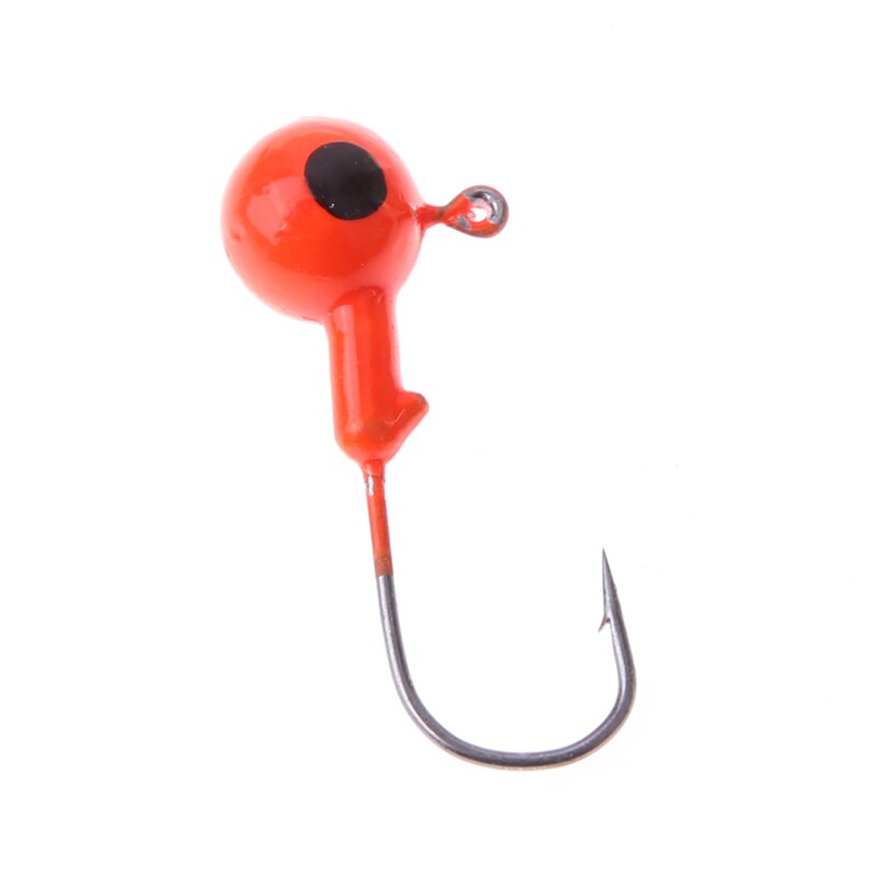 10Pcs Fish Hook Red Lead Round Jig Baitholder Fishing Hooks Fish Tackle 5g 35mm Worm Pond Fish Bait Holder for Sea River Lake-ebowsos