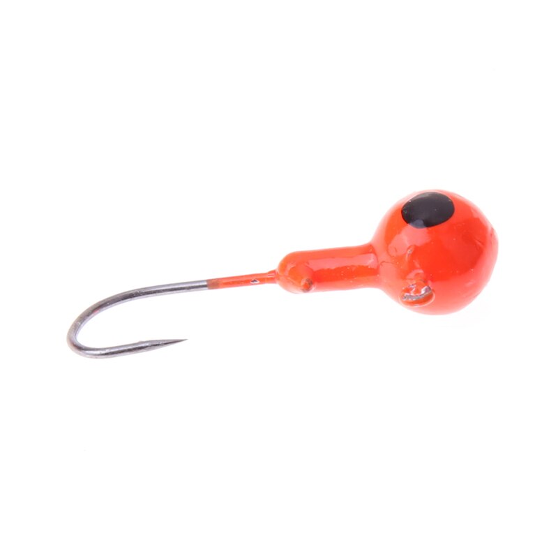 10Pcs Fish Hook Red Lead Round Jig Baitholder Fishing Hooks Fish Tackle 5g 35mm Worm Pond Fish Bait Holder for Sea River Lake-ebowsos