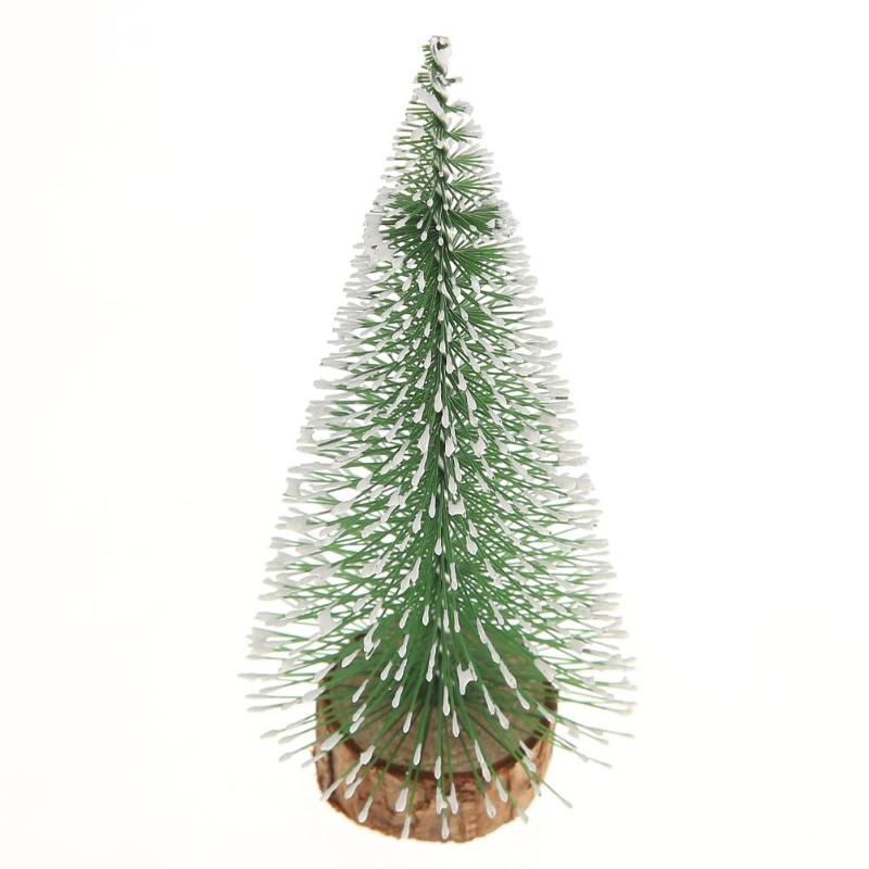 10cm Mini Stick White Christmas Trees Ornament Xmas New Year Desktop Decor - ebowsos