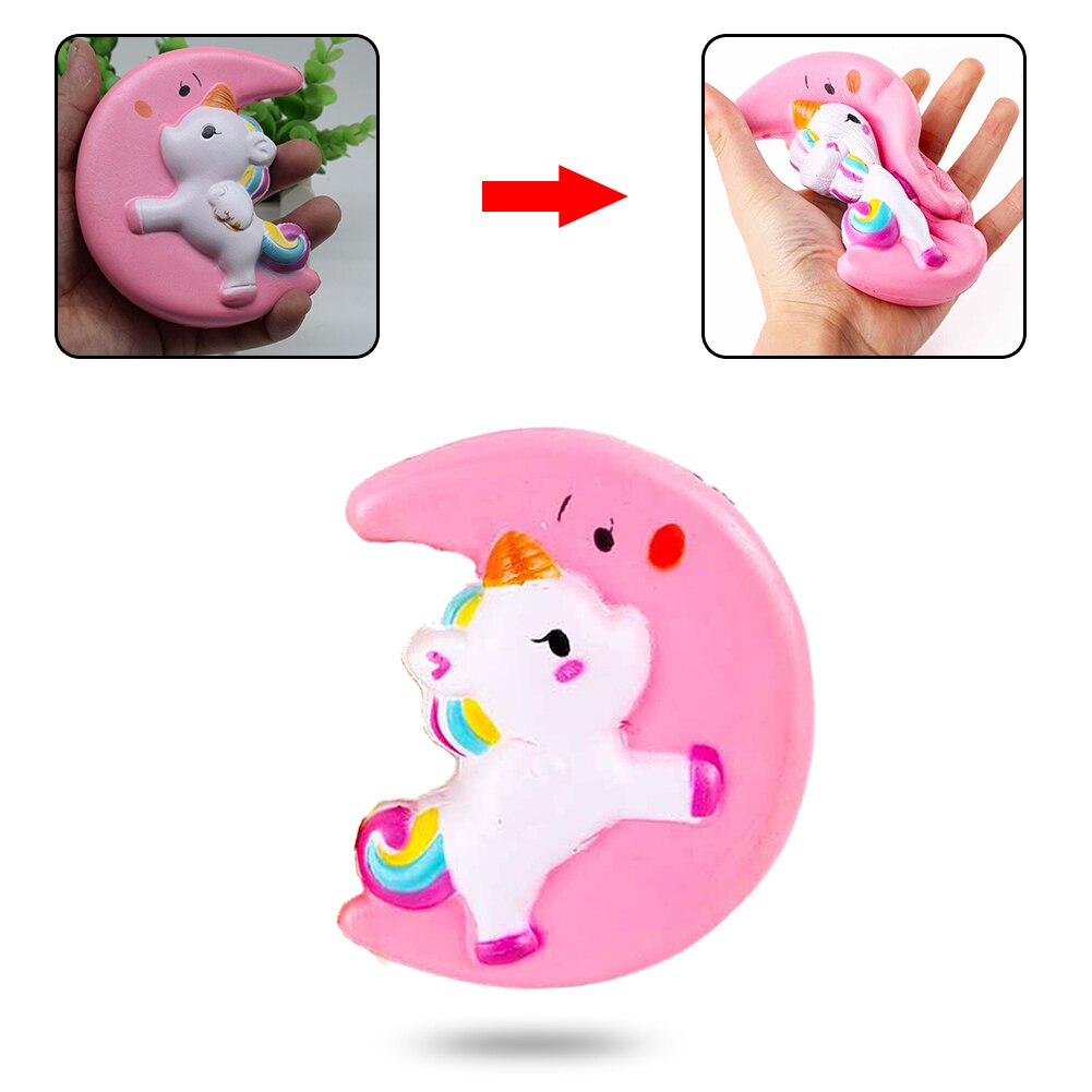 10cm Squeeze Cute Moon Horse Toy Scented Cream Slow Rising Decompression Antistress Squeeze Toy Wall Windows Decoration-ebowsos